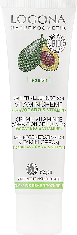 Biokrem witaminowy, odżywczy Intensywna terapia - Logona Facial Care Vitamin Cream Organic Avocado — Zdjęcie N2
