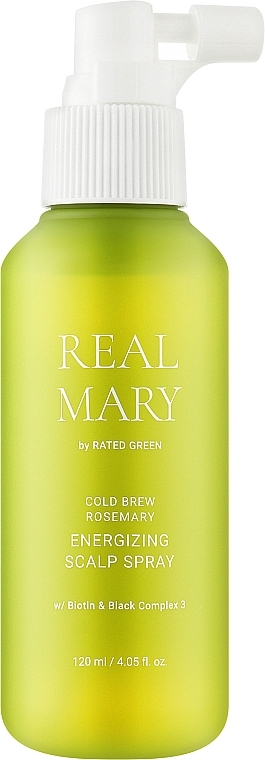 Energetyzujący spray do skóry głowy na bazie zimnego naparu z rozmarynu - Rated Green Real Mary Energizing Scalp Spray
