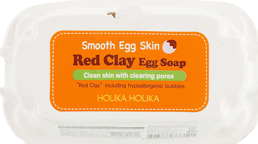 Mydełko kosmetyczne do twarzy Czerwona glinka - Holika Holika Red Clay Egg Soap — Zdjęcie N1
