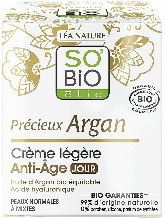 Krem do twarzy na dzień - So'Bio Etic Argan Light Anti-Aging Day Cream — Zdjęcie N1