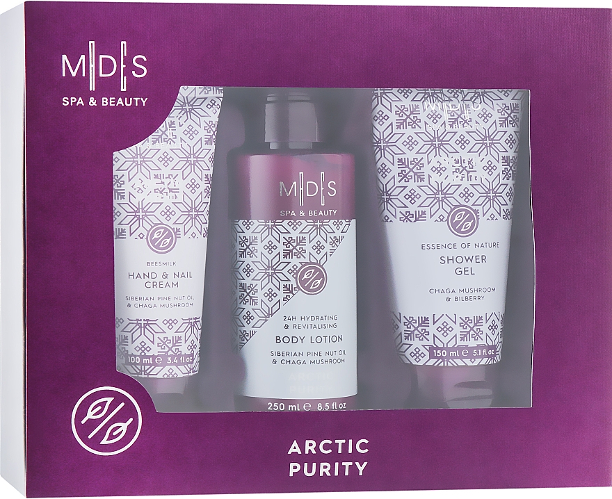 Zestaw kosmetyków do ciała - Mades Cosmetics Arctic Purity (sh/gel/150 ml + b/lot/250 ml + h/cr/100 ml) — Zdjęcie N1
