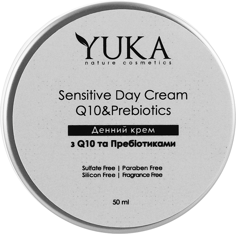 Krem do twarzy na dzień z Q10 i prebiotykami - Yuka Sensitive Day Cream Q10 Prebiotics — Zdjęcie N1