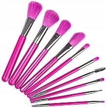 Kup Zestaw neonowo-różowych pędzli do makijażu, 10 szt. - Beauty Design 