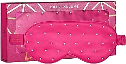 Jedwabna opaska na oczy, różowa - Crystallove Silk Blindfold With Crystals Hot Pink — Zdjęcie N1