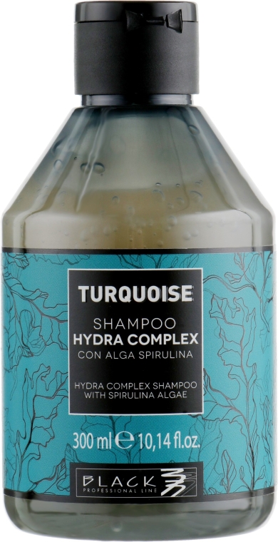 Nawilżający szampon do włosów ze spiruliną - Black Professional Line Turquoise Hydra Complex Shampoo — Zdjęcie N1