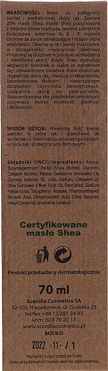 Krem do rąk Zielona herbata - Scandia Cosmetics 20% Shea Green Tea Hand Cream — Zdjęcie N2