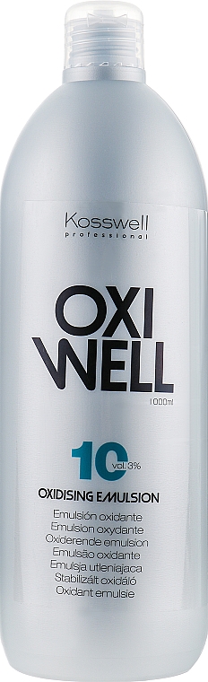 Emulsja utleniająca do włosów 3% - Kosswell Professional Oxidizing Emulsion Oxiwell 3% 10vol — Zdjęcie N1