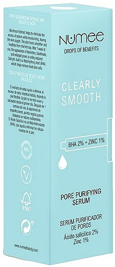 Serum do skóry problematycznej - Numee Drops Of Benefits Clearly Smooth Salicylic Acid Pore Purifying Serum — Zdjęcie N2