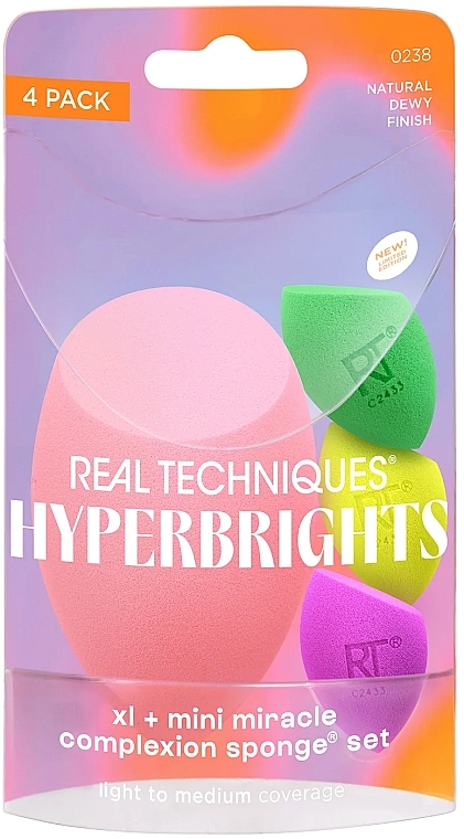 Zestaw gąbek do makijażu - Real Techniques Hyperbrights XL + Mini Miracle Complexion Sponge Se — Zdjęcie N3