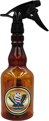 Butelka fryzjerska z rozpylaczem, 500 ml, brązowa - Detreu Barber Rozpylacz Rum Style — Zdjęcie N1