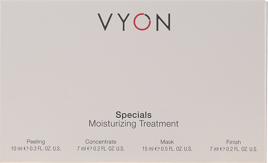 Zestaw do pielęgnacji twarzy - Vyon Specials Moisturizing Treatment (f/peeling/10ml + f/conc/7ml + f/mask/15ml + f/cr/7ml) — Zdjęcie N1