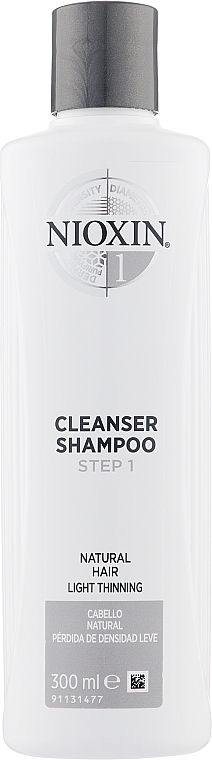 Wzmacniający szampon do skóry głowy i włosów normalnych, cienkich i delikatnie przerzedzonych - Nioxin System 1 Fine Hair Cleanser Shampoo Step 1