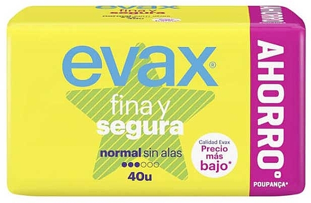Podpaski higieniczne Normal, bez skrzydełek, 40 szt. - Evax Fina & Segura — Zdjęcie N1