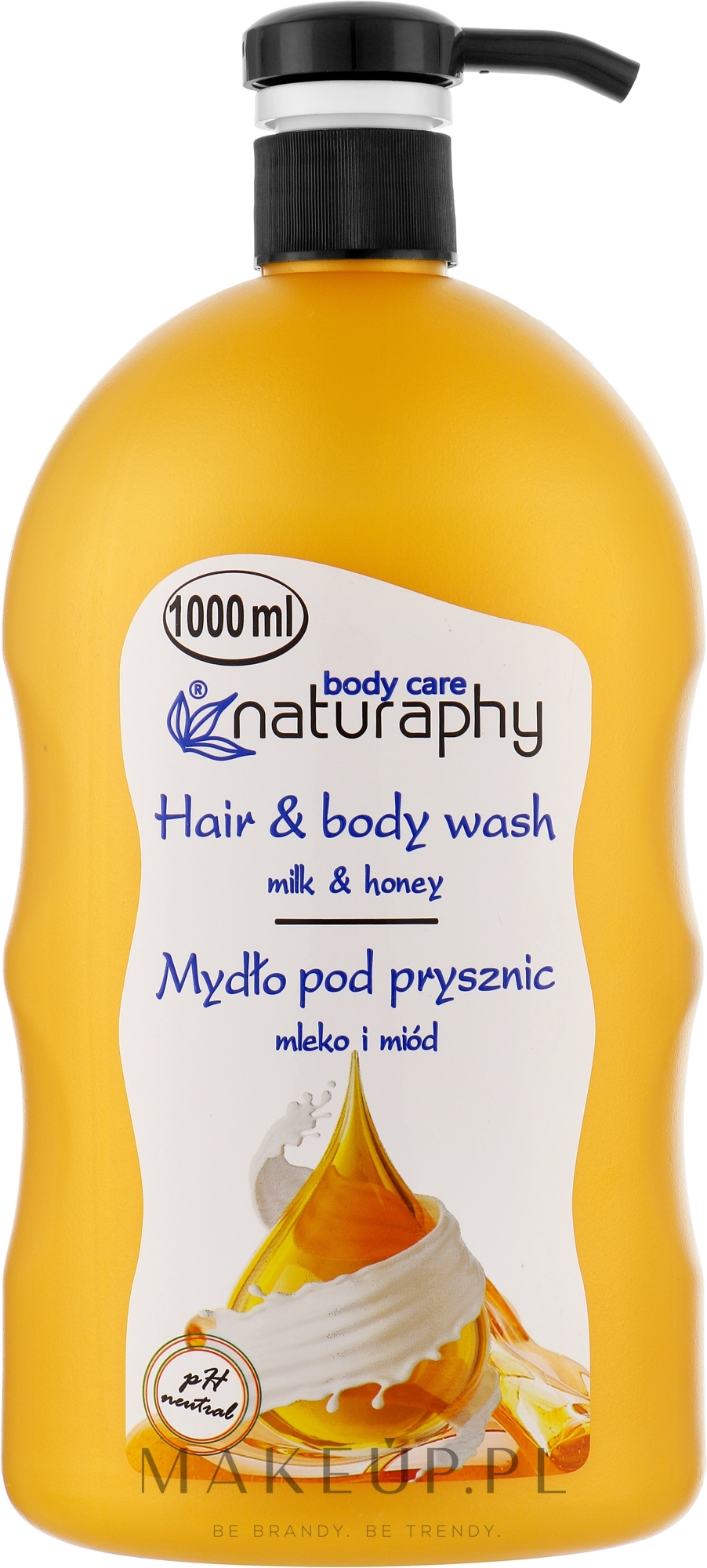 Mydło pod prysznic do włosów i ciała, Mleko i miód z ekstraktem z aloesu - Naturaphy Hair & Body Wash — Zdjęcie 1000 ml