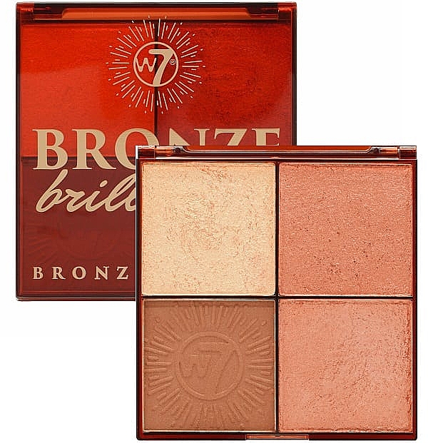 Paleta bronzerów i rozświetlaczy do twarzy - W7 Bronze Brilliance Bronze & Glow Palette — Zdjęcie N1