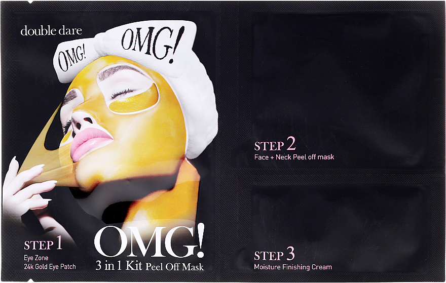PRZECENA! Trzyetapowy program pielęgnacyjny na twarz - Double Dare OMG! 3in1 Kit Peel Off Mask * — Zdjęcie N1