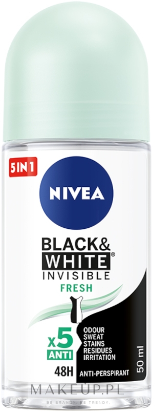 Odświeżający antyperspirant w kulce Bez białych i żółtych śladów - NIVEA Invisible Fresh Antyperspirant — Zdjęcie 50 ml