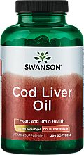 Suplement diety z olejem z wątroby dorsza, 700 mg - Swanson Cod Liver Oil Double-Strength — Zdjęcie N1