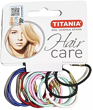 Gumki do włosów, elastyczne 3 cm, 12 sztuk, wielokolorowe - Titania  — Zdjęcie N1