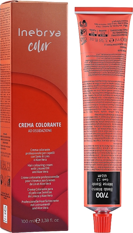 PRZECENA! Krem koloryzujący do włosów z olejem lnianym i aloesem - Inebrya Color Hair Colouring Cream * — Zdjęcie N1