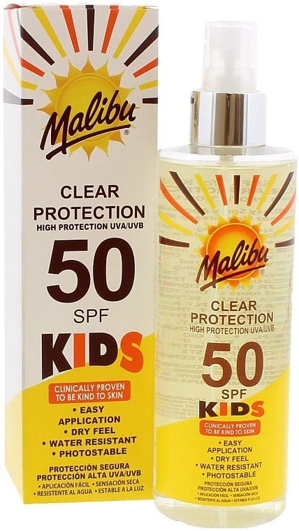 Spray przeciwsłoneczny dla dzieci SPF 50 - Malibu Kids Clear Protection Spray — Zdjęcie N1