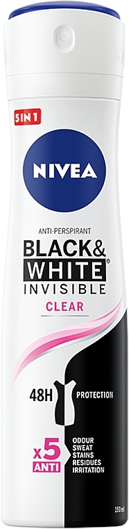 Antyperspirant w sprayu Invisible Clear - NIVEA For Women Black & White Power Deodorant Spray — Zdjęcie N1
