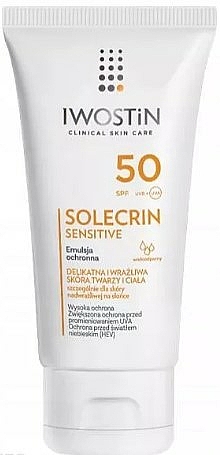 Delikatna emulsja ochronna do twarzy i ciała SPF 50+ - Iwostin Solecrin Sensitive Protective Emulsion — Zdjęcie N1