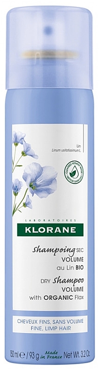 Suchy szampon do włosów zwiększający objętość - Klorane Volume Fine Hair With Organic Flax  — Zdjęcie N1