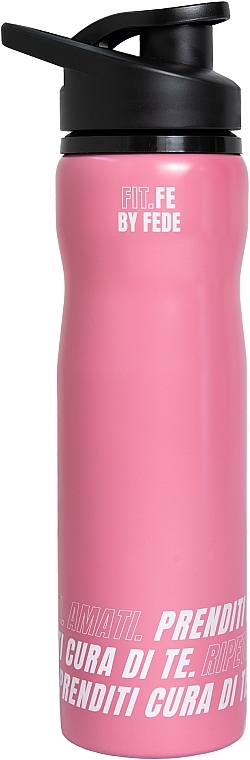 PREZENT! Bidon na wodę ze stali nierdzewnej, różowy - Fit.Fe By Fede Stainless Steel Water Bottle — Zdjęcie N1