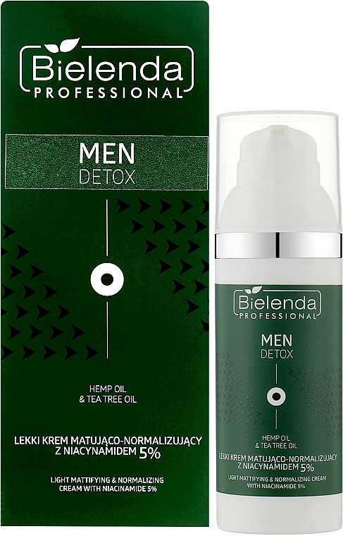 Krem do twarzy z kwasem glikolowym 3% - Bielenda Professional Men Detox — Zdjęcie N2