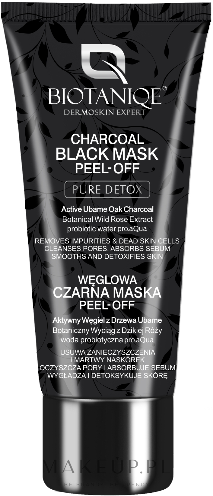 Węglowa czarna maska peel-off do twarzy - Biotaniqe Pure Detox — Zdjęcie 50 ml