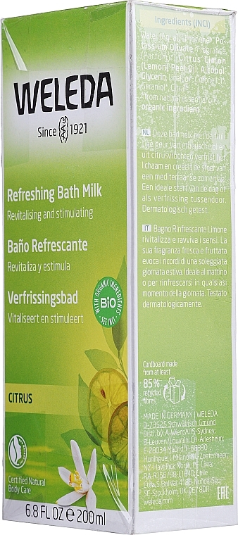 PRZECENA! Odżywcze mleczko do kąpieli Cytrus - Weleda Citrus Refreshing Bath Milk * — Zdjęcie N2