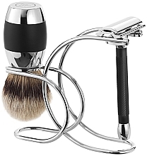 Kup Zestaw do golenia - Merkur Shaving Brush Silvertip (shaving/brush/1pcs + razor/1pcs + stand/1pcs)
