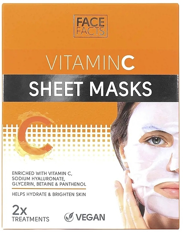 Maski w płachcie z witaminą C - Face Facts Vitamin C Sheet Masks — Zdjęcie N1