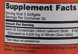 Olej z czosnku w kapsułkach 1500 mg - Now Foods Garlic Oil — Zdjęcie N4