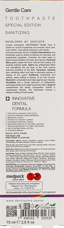 Pasta do zębów - Dentissimo Premium Oral Care Gentle Care Sanitizing — Zdjęcie N3