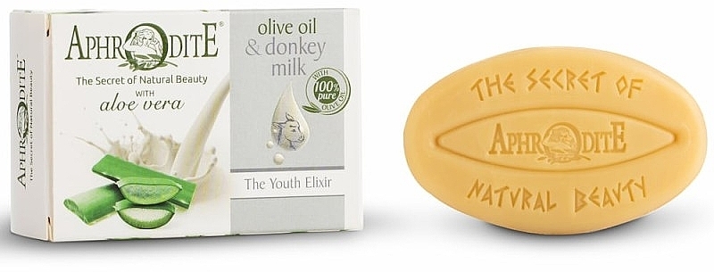 Mydło oliwkowe z oślim mlekiem i aloesem o zapachu Eliksir młodości - Aphrodite Advanced Olive Oil & Donkey Milk — Zdjęcie N1