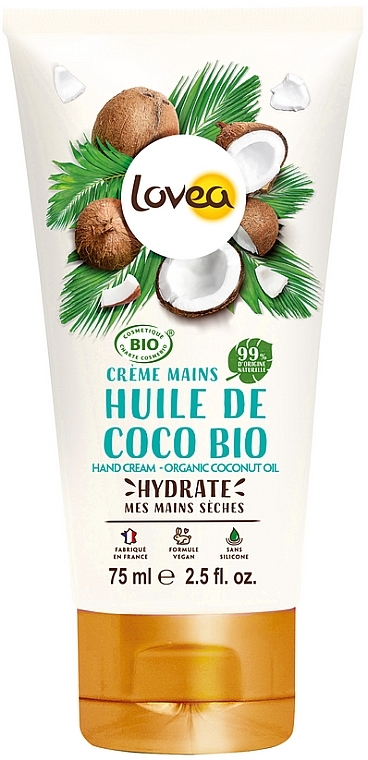 Krem do rąk z olejem kokosowym - Lovea Hand Cream Organic Coco Oil (Refill) — Zdjęcie N1