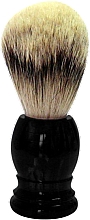 Pędzel do golenia, plastikowy, czarny - Golddachs Shaving Brush Silver Tip Badger Plastic Black — Zdjęcie N1