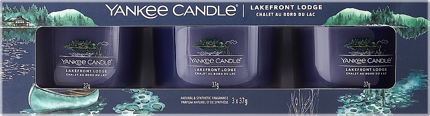 Zestaw - Yankee Candle Lakefront Lodge (candle/3x37g) — Zdjęcie N1