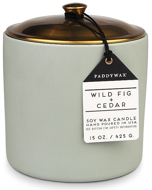 Świeca zapachowa Dzika figa i cedr 3 knoty - Paddywax Hygge Ceramic Candle Sage Wild Fig & Cedar — Zdjęcie N1