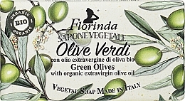Naturalne mydło roślinne Zielone oliwki, z ekologiczną oliwą z oliwek - Florinda Green Olives With Organic Extravirgin Olive Oil — Zdjęcie N1