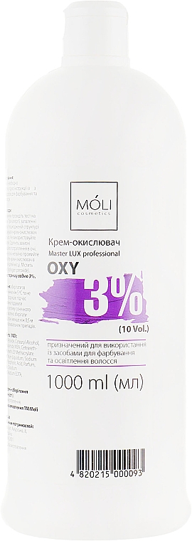 Emulsja utleniająca 3% - Moli Cosmetics Oxy 3% (10 Vol.) — Zdjęcie N1