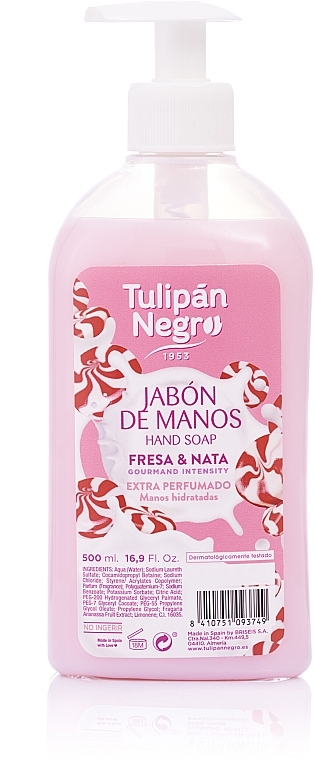 Truskawkowe mydło-krem do rąk - Tulipan Negro Strawberry Cream Hand Soap — Zdjęcie N1