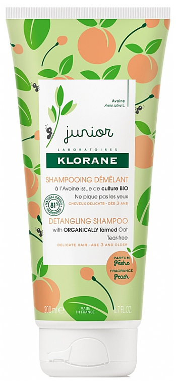 Szampon do włosów Brzoskwinia - Klorane Junior Peach Detangling Shampoo — Zdjęcie N1