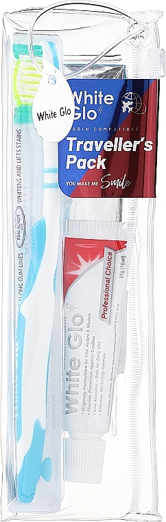 Podróżny zestaw do higieny jamy ustnej - White Glo Travel Pack (t/paste/24g + t/brush/1pc + t/pick/8pcs) — Zdjęcie N1