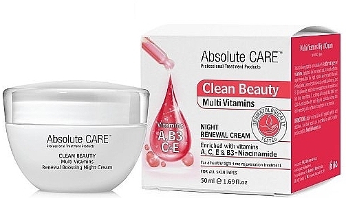 Krem do twarzy na noc - Absolute Care Clean Beauty Multi Vitamins Night Renewal Cream — Zdjęcie N1