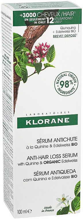 Serum przeciw wypadaniu włosów - Klorane Hair Strengthening Serum With Quinine & Organic Edelweiss Against Hair Loss — Zdjęcie N2