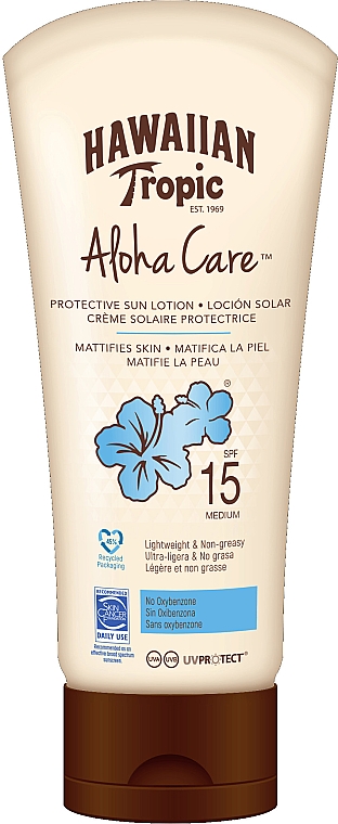 Balsam do ciała z filtrem przeciwsłonecznym - Hawaiian Tropic Aloha Care Protective Sun Lotion Mattifies Skin SPF 15 — Zdjęcie N1