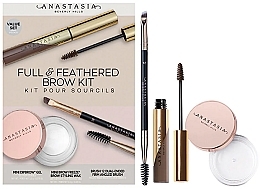 Zestaw - Anastasia Beverly Hills Full Feathered Brow Taupe (br/freeze/2.5g + br/gel/2.2g + Brush) — Zdjęcie N1